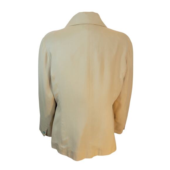 Melrose Collectibles Butterscotch shell buttons Silk Blazer Jacket Women's 12P - Picture 2 of 15